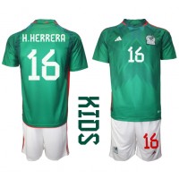 Echipament fotbal Mexic Hector Herrera #16 Tricou Acasa Mondial 2022 pentru copii maneca scurta (+ Pantaloni scurti)
